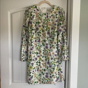 LOFT Multicolor Floral Print Mini Dress